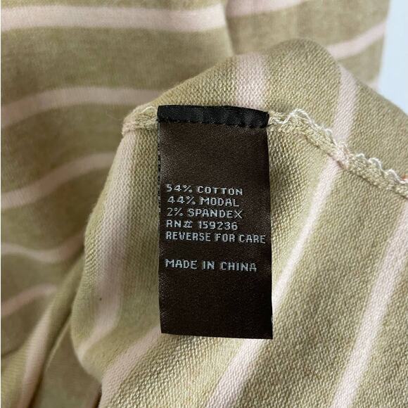 J. McLaughlin Poet Tan & Pink Stripe Modal Blend Long Sleeve Knit Sweater - Picture 7 of 7